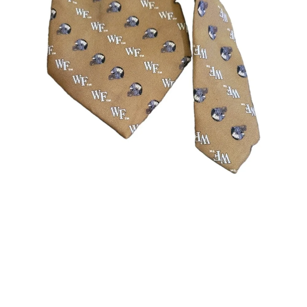 Wake Forest Demon Deacons Tie Mens 100% Silk Rivetz of Boston WF Helmet Gold...